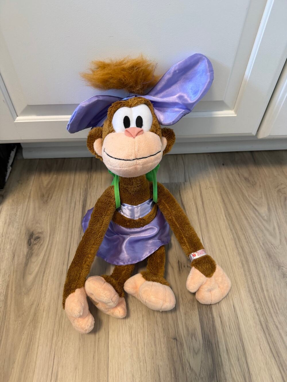 2015 Disney Coco Type 1 Diabetes Monkey Plush Lily Diabetes 18 Inch W/ Backpack